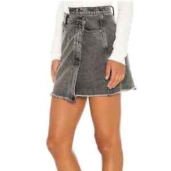 Free People Parker Denim Black Wrap Skirt - Picture 9 of 9